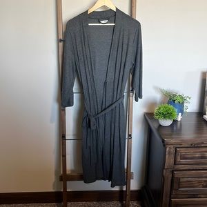 Soft ribbed robe, grey, size medium